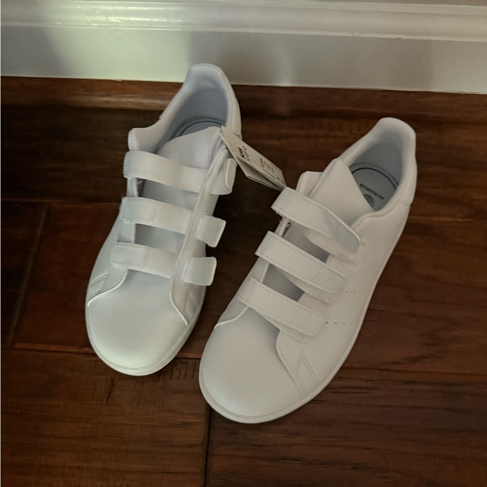 adidas Kids White Triple Strap Sneakers